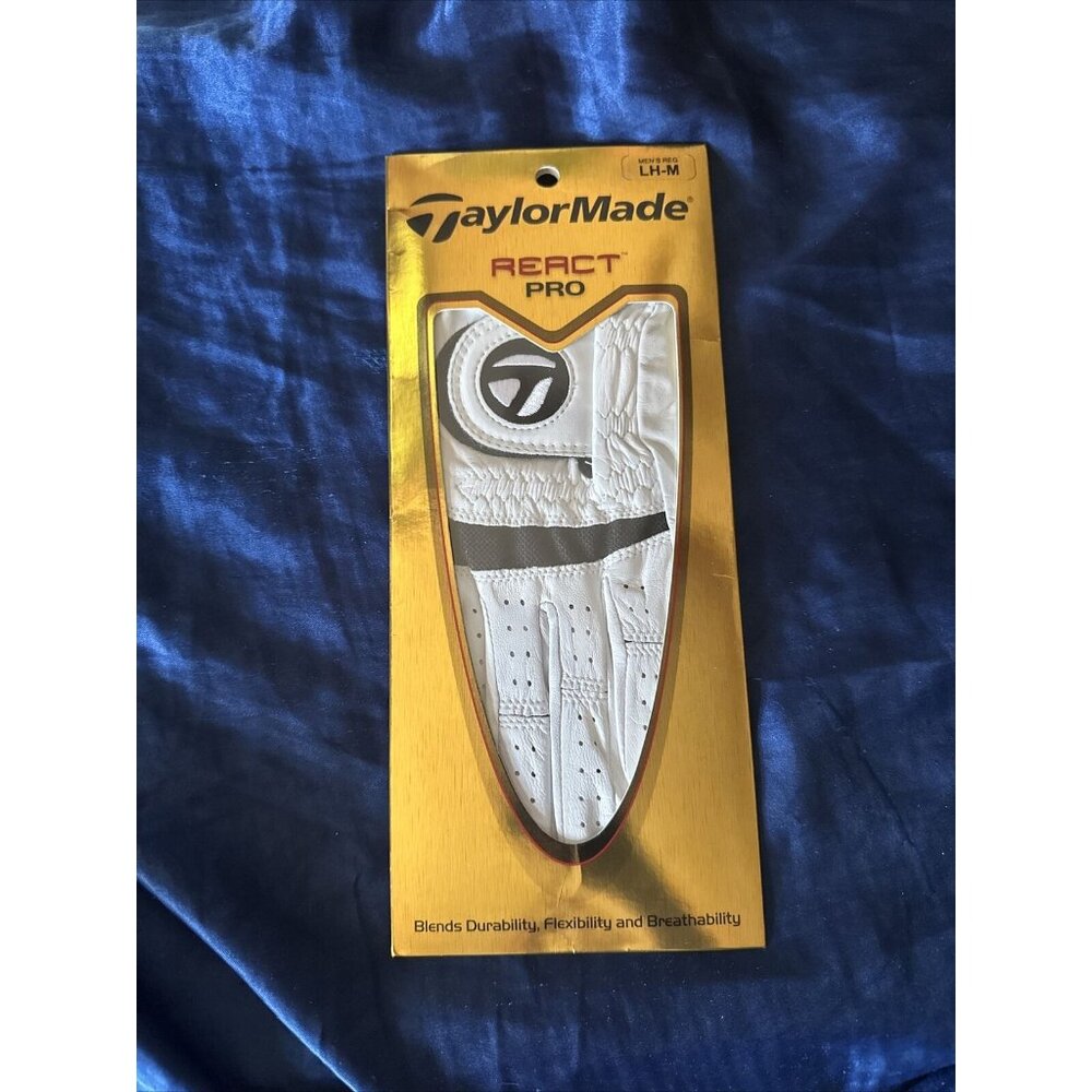 TaylorMade React Pro Golf Glove men’s‎ reg LH-M white and black left